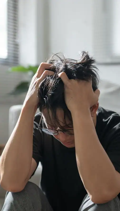 Image of upset man because of erectile dysfunction symptoms Canterbury